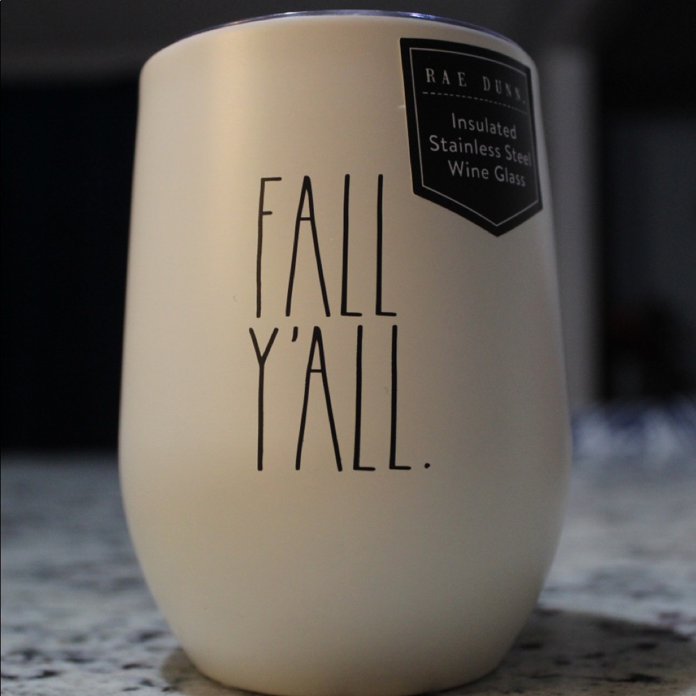 Rae Dunn FALL Y’ALL Steel Stemless Wine Glass